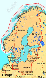 Цветная карта C-MAP EN-Y055. Балтийское море и др. Lowrance.