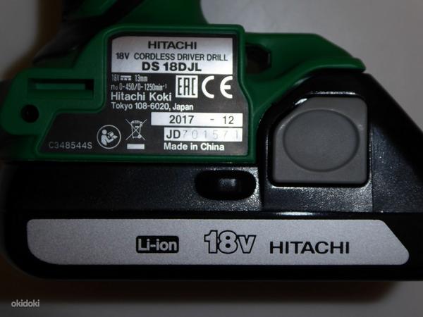 Аккумуляторная дрель-шуруповерт Hitachi DS18DJL + Аку (фото #4)