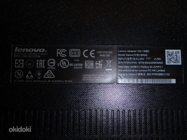 Sülearvuti Lenovo IdeaPad 100-15IBD + Laadija (foto #8)
