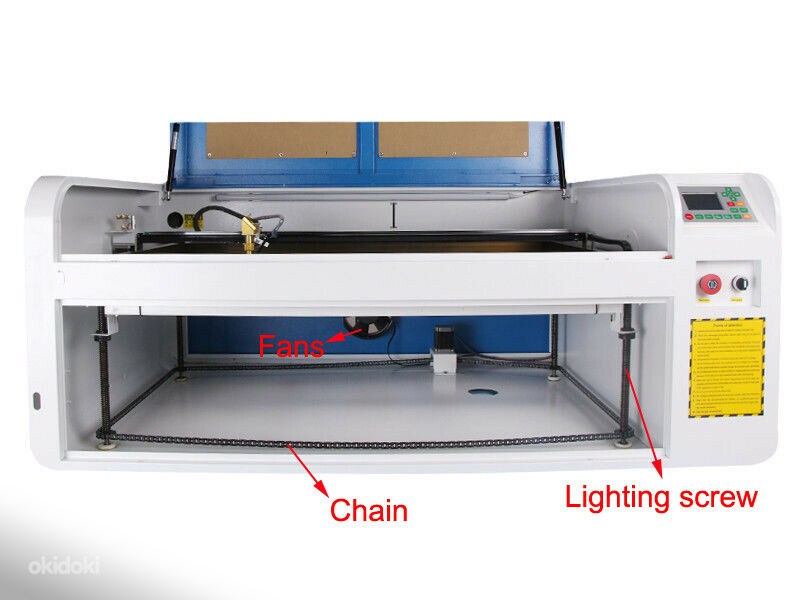 100W CO2 CNC-laserlõikur/-graveerija tööpind 100x60cm uus (foto #3)