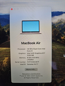 Apple Macbook Air 13" 2018 Gold 8GB/128GB 1.6GHz Core i5 (4 foto / 4)