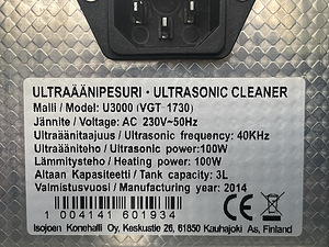 Ultraheli puhastaja, Ultrasonic Cleaner (3 foto / 3)
