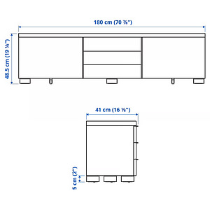 IKEA Besta Burs TV-laud valge kōrgläige 180 x 41 x 49cm UUS! (6 foto / 7)
