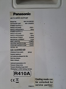 Õhk-vesi soojuspump Panasonic 9kw (1 foto / 4)
