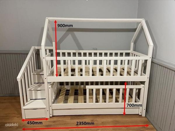 Двухэтажная детская кроватка домик (фото #2)