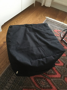 Tumedast hallikaspruunist kangast puff jalatugi kott-tool (2 foto / 7)