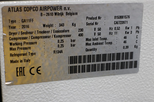 KRUVIKOMPRESSOR ATLAS COPCO GA 11 FF (5 foto / 5)