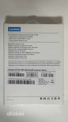 Наушники Lenovo HT38 TWS (фото #2)