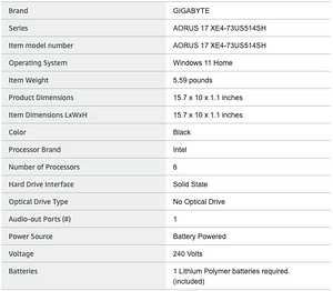 Gigabyte AORUS 17 XE4-73EE514SH Black, 17.3 ", IPS, FHD (8 foto / 8)