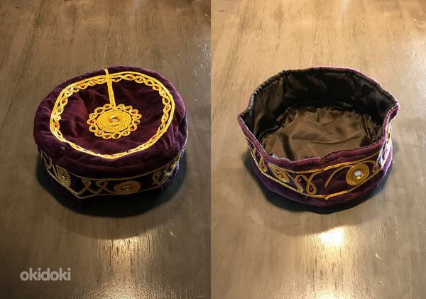 Araabia velvetist müts sobib ideaalselt kostüümide, pidulike