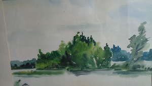 Eesti kunst-SIRJE VOIT(sündinud 1948a.)-Jõe saar 1974a. (6 foto / 10)