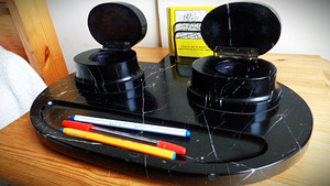 Antiikne NERO MARQUINA marmorist tindipott - 1930ndad (5 foto / 9)