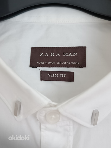Zara мужская белая рубашка (фото #2)