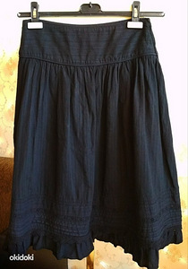 Zara черная льняная юбка