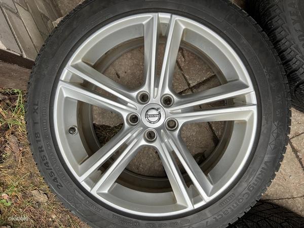 18" оригинальные диски Volvo 5x108 + пластинчатые шины 245/45/18 (фото #2)