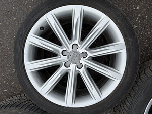 19" оригинальные диски Audi 5x112 + 235/45/19 m+s 6-7мм (4 фото из 9)