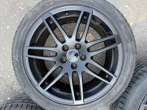 18" оригинальные диски Audi 5x112 + летние шины 235/45/18 (6 мм) (4 фото из 10)