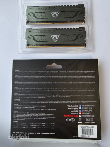 Оперативная память (ОЗУ) Patriot Viper Steel Grey 2x8 ГБ DDR4 3600 (фото #2)