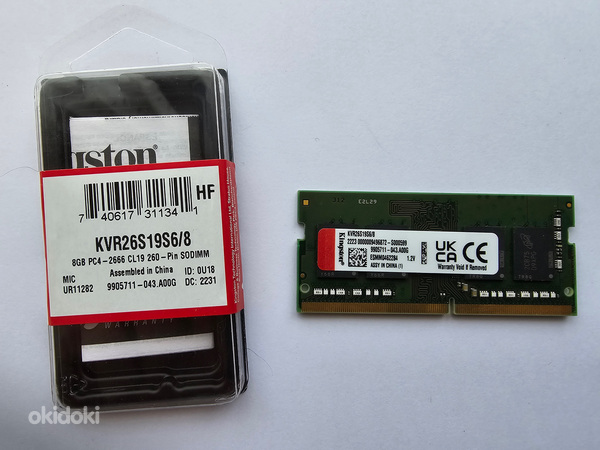 Operatiivmälu (RAM) Kingston KVR26S19S6/8, DDR4 (SO-DIMM), 8 (foto #1)