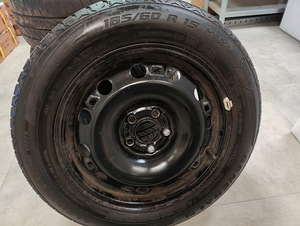 Plekkveljed R15, 5x100, 57,1mm koos rehvidega 4tk (3 foto / 6)