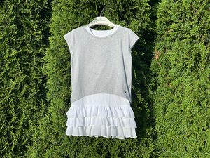 Valge kleit+hall t-särk (122-132 cm)