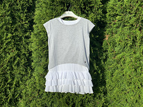 Белое платье + серая футболка (122-132 cm)