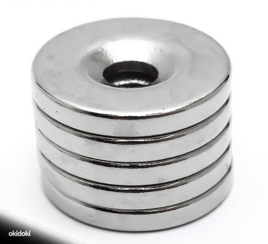 Tugevam magnet maailmas N52 20x3mm auk 5mm (foto #1)
