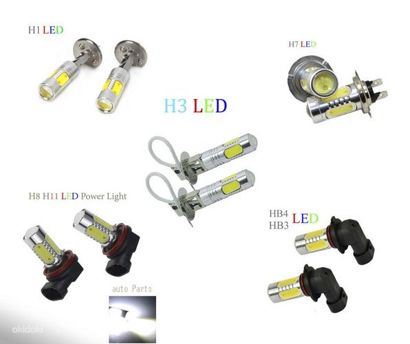 Лампы H1 H3 H7 H8 H11 HB3 HB4 LED яркая, DRL (фото #1)