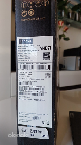 Lenovo Yoga Slim 7 14" kerge,õhuke sülearvuti (foto #2)