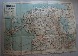 EESTI TEEDE KAART 1934 (2 foto / 10)