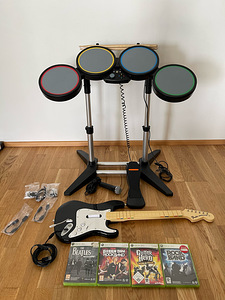 Guitar Hero барабаны + гитара + микрофон + игры (1 фото из 6)