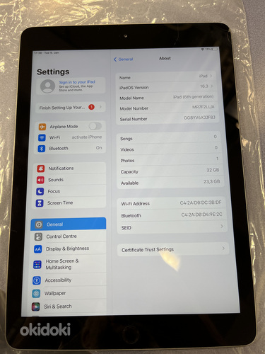 Apple iPad 6gen 9.7 2018 WiFi 32GB Space Gray (kasutatud) (foto #1)