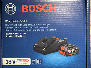 НОВЫЙ! BOSCH ЗАРЯДНОЕ УСТРОЙСТВО GAL18V-40 + АККУМУЛЯТОР 4,0 (2 фото из 4)