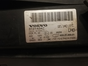 Volvo V70/XC70/S80 3gen vasak esimene xenon tuli. (1 foto / 3)