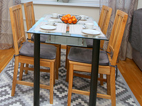 Стеклянный кухонный стол 120x70
