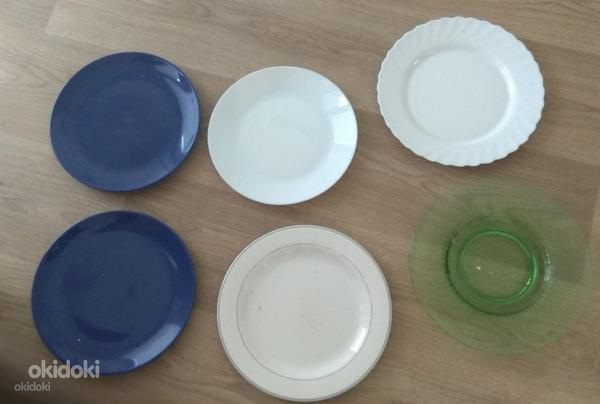 Тарелки 6 шт керамические + стекло (тарелка) (фото #1)