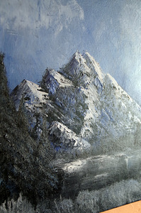 Külmunud mäed, frozen mountains 40x40cm õli lõuend (3 foto / 3)