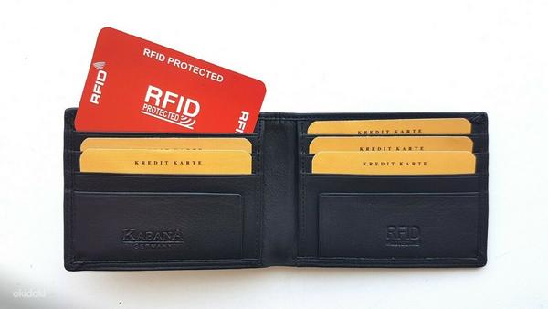 KABANA Rahakott RFID kaarditasku nahast kaaned must 1tk UUS (фото #9)