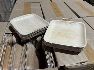 Palmilehest taldrik ruut 20x20cm, (10 tk pakkis) (2 foto / 4)