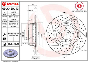 BMW E90 E91 E92 BREMBO 09.B337.2X pidurid pidurikettad (2 foto / 4)