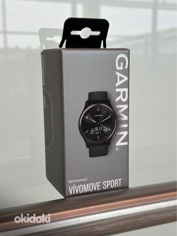 Гибридные смарт-часы Garmin Vivomove Sport, черный. Новые! (фото #1)