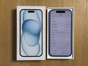 Apple iPhone 15 Blue 128GB uueväärne. Aku 100%. Garantii (7 foto / 9)