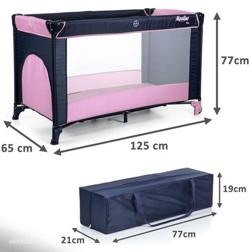 Раскладная детская кроватка-манеж, розовая, новая (фото #2)