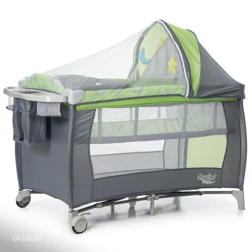 Раскладная кроватка-манеж Moolino Happy +, зеленая (фото #1)