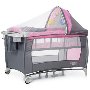 Раскладная кроватка-манеж Moolino Happy +, розовый