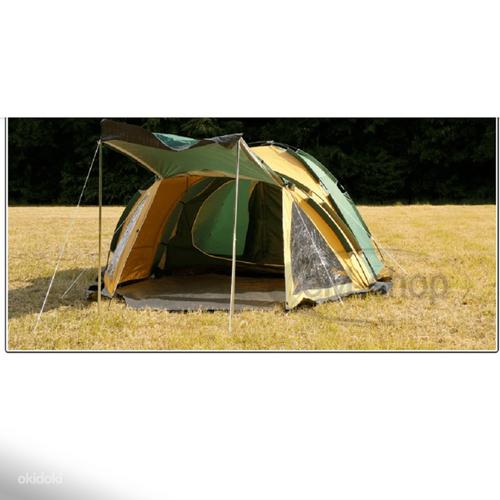 Палатка Traper 4-местная, зеленый/желтый (фото #6)
