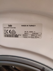 Pesumasin Beko WMY61283 MB3. A+++ energiaklass (5 foto / 5)