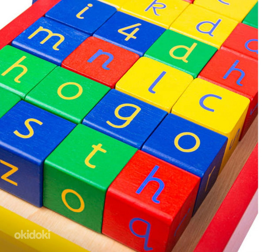 Täheklotsid Alphabet blocks puidust klotsid tähestik