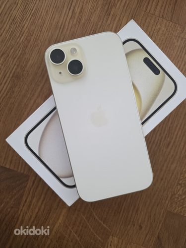 iPhone 15 128GB Yellow ideaalses korras, tsekk ja garantii