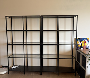 VITTSJÖ Ikea Riiulid 2tk mustjaspruun/klaas, 100x175 cm (1 foto / 1)